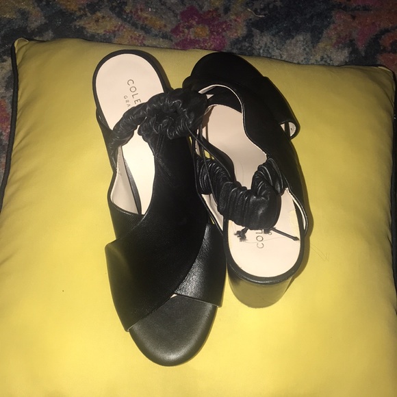 Cole Haan Anastasia City Sandals in black leather - Picture 7 of 16